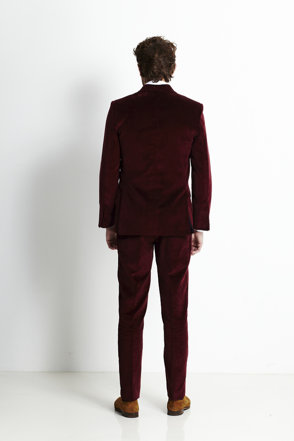 Burgundy corduroy suit on sale
